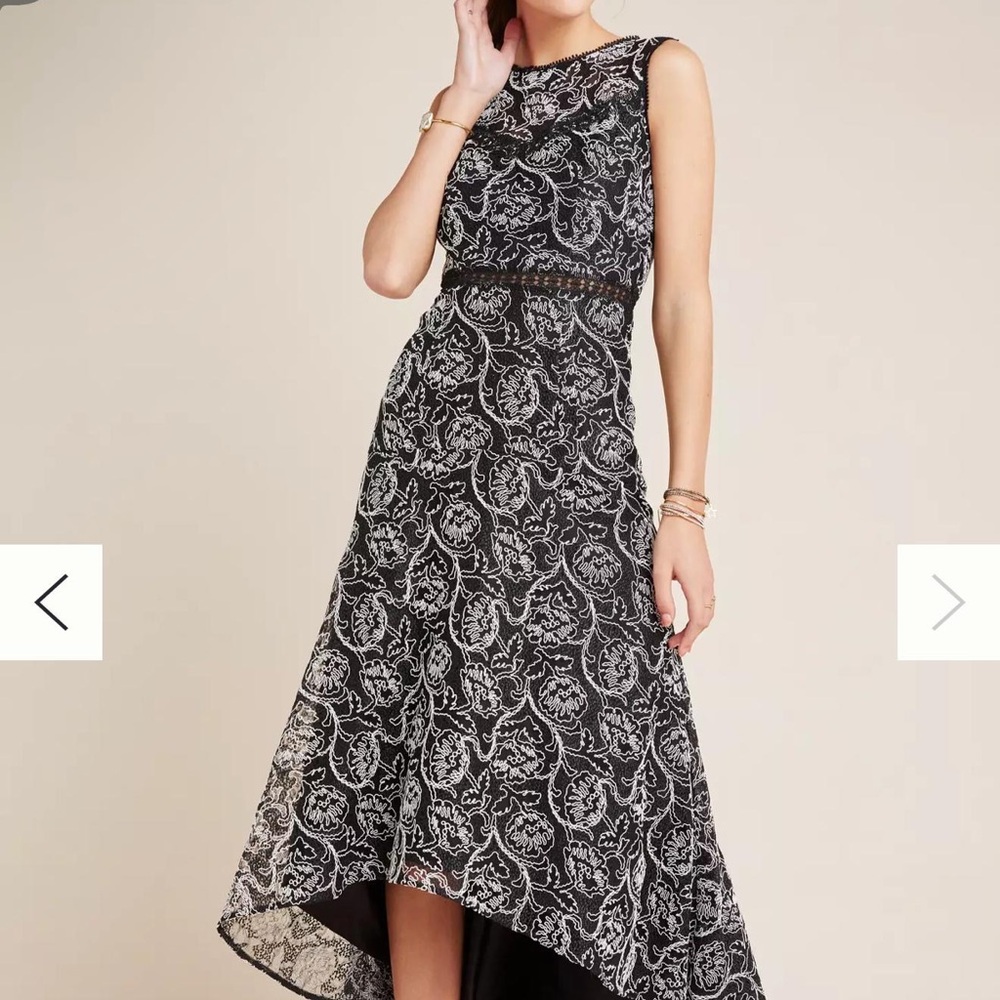 Elegant Black and White Lace Dress